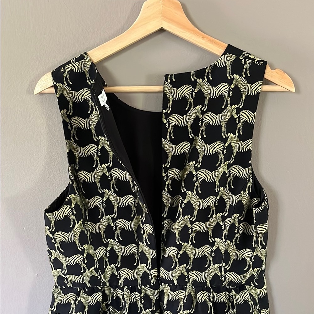 Crown & Ivy Black and Gold Zebra Patterned Mini Dress - Size 12 - Picture 6 of 6